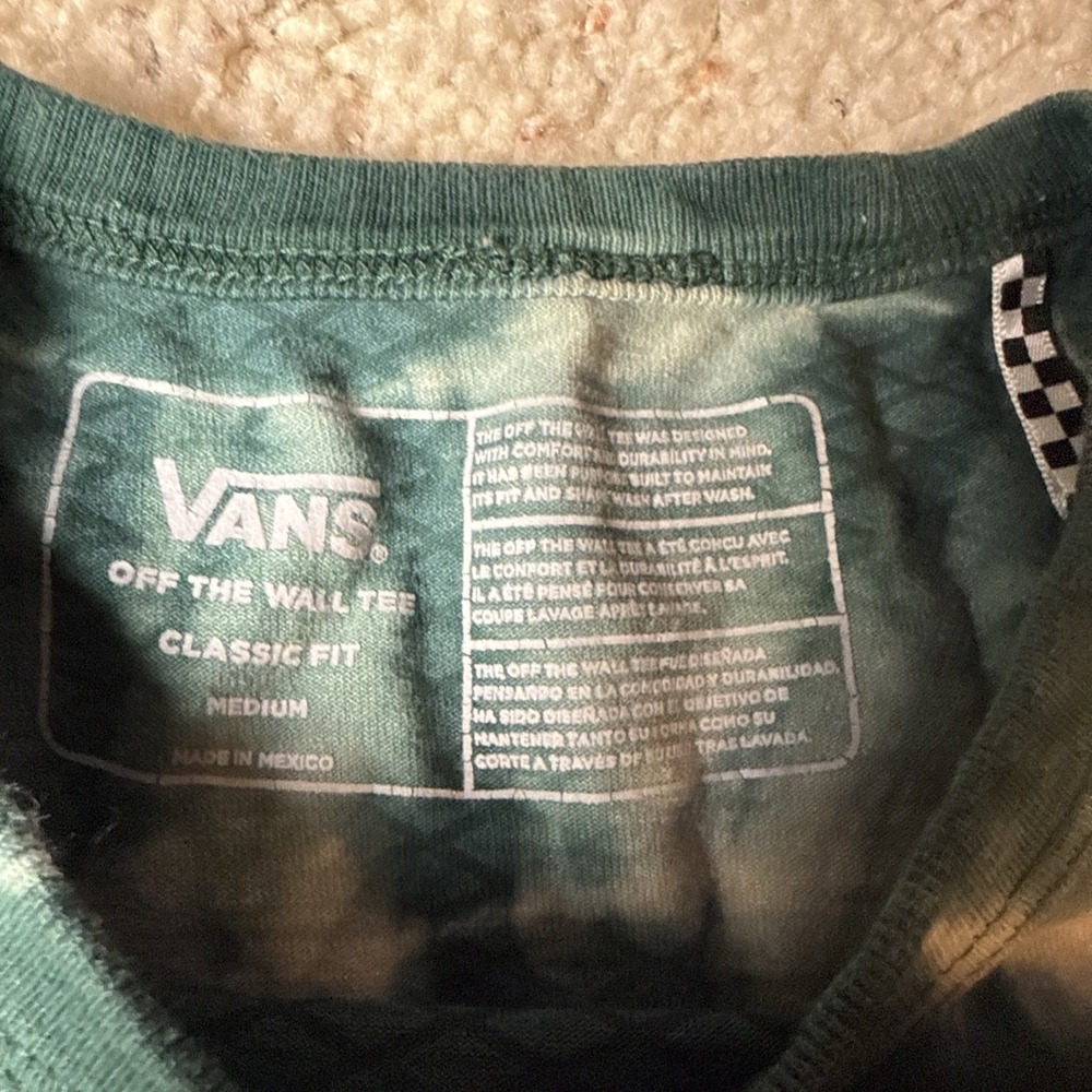 Vans Off The Wall Tie Dye Tee Classic Fit Medium Green EUC - Picture 3 of 7
